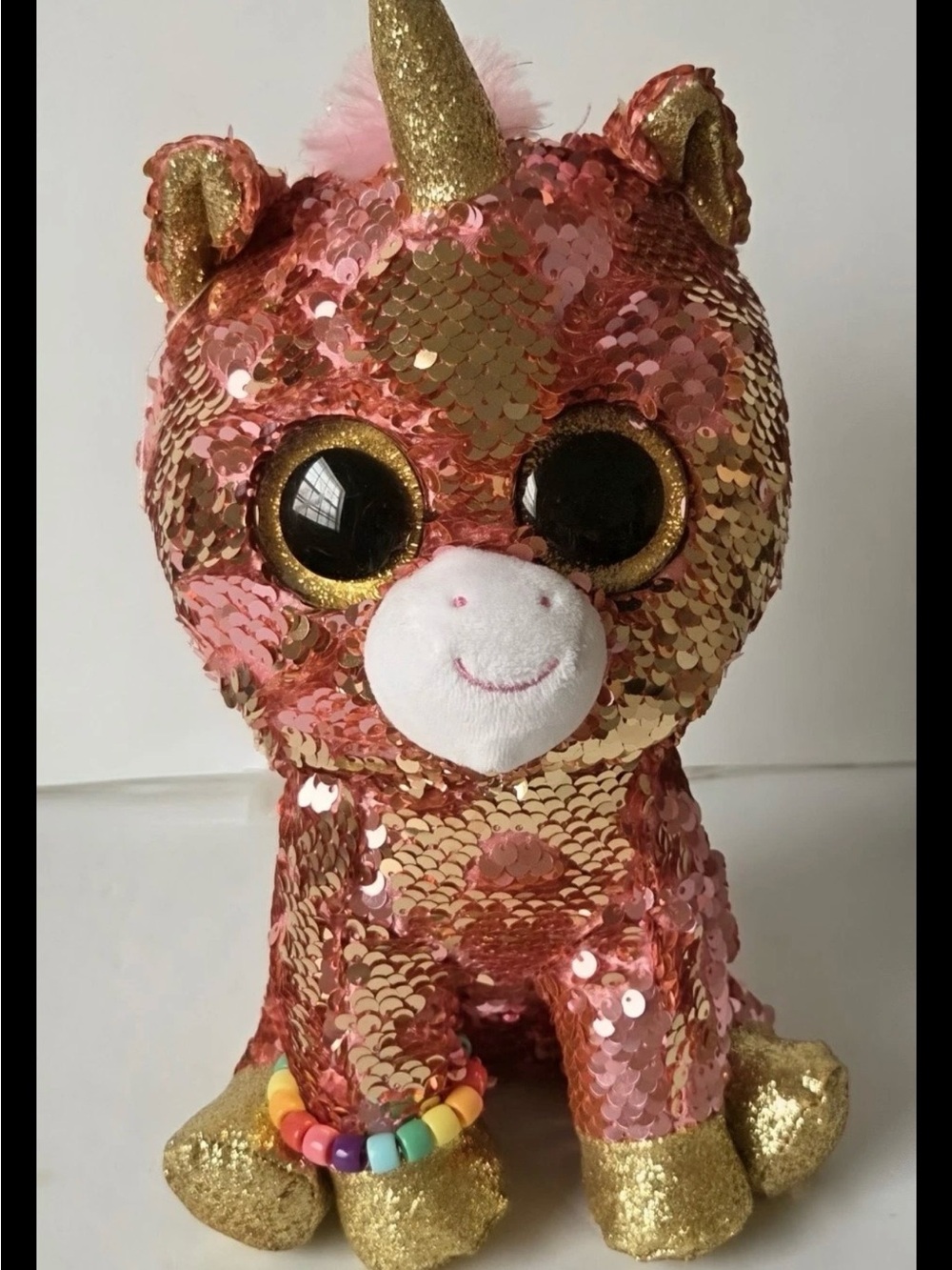 TY Flippables Sequin Plush Sunset the Unicorn 10" Toy
